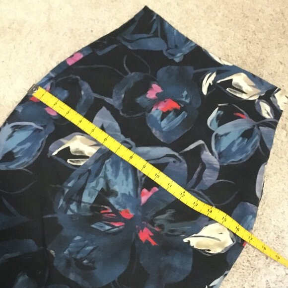 Tropical Floral Paradise High Waist Cotton Pencil Skirt - Picture 14 of 16